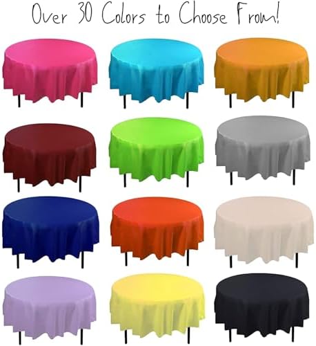 Round Clear Plastic Table Covers | 12 Pack | 84 in.