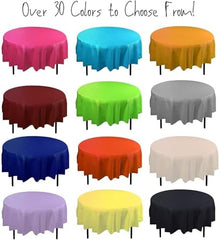 Round Clear Plastic Table Covers | 12 Pack | 84 in.