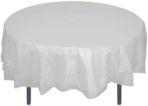 Round Clear Plastic Table Covers | 12 Pack | 84 in.