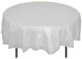 Round Clear Plastic Table Covers | 12 Pack | 84 in.