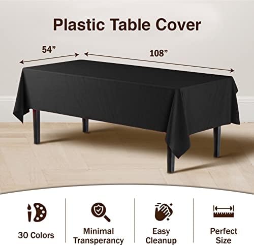 Clear Plastic Table Covers | 12 Pack | 54 in. x 108 in.