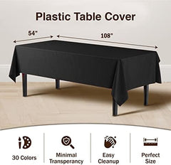 Clear Plastic Table Covers | 12 Pack | 54 in. x 108 in.