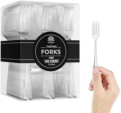 Exquisite Clear Plastic Tasting Forks 100 Count | 4 in.