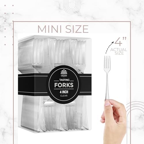Exquisite Clear Plastic Tasting Forks 100 Count | 4 in.