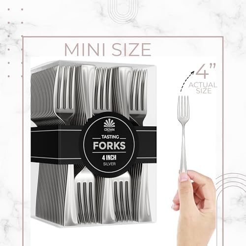 Silver Plastic Tasting Forks | 100 Count