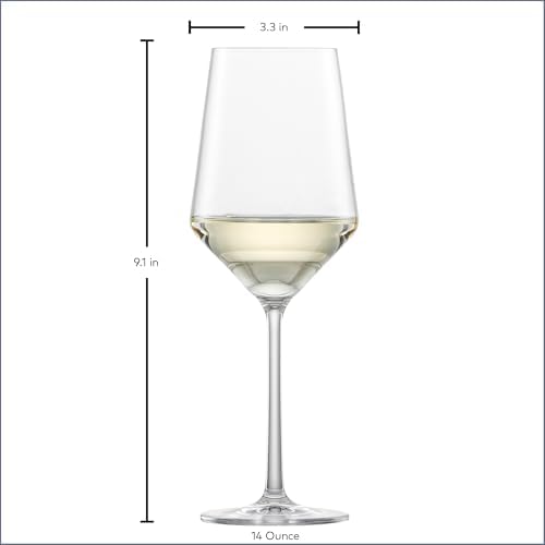 Zwiesel Glas Pure Sauvignon Blanc White Wine Glass (Set of 2), Wine Glasses for White Wine, Dishwasher-Safe Tritan Crystal Glasses, Made in Germany (14 Ounce)