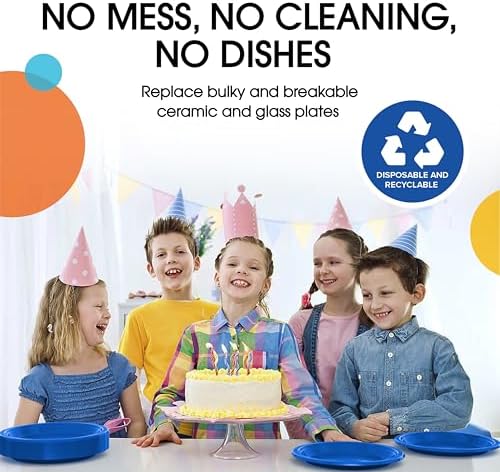 10 in. Dark Blue Plastic Plates | 50 Count