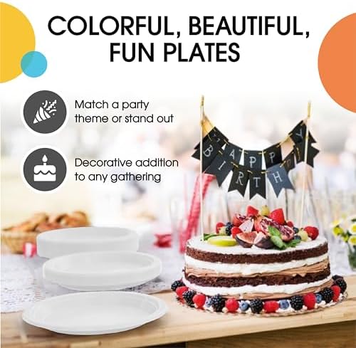 7 in. White Plastic Plates | 50 Count