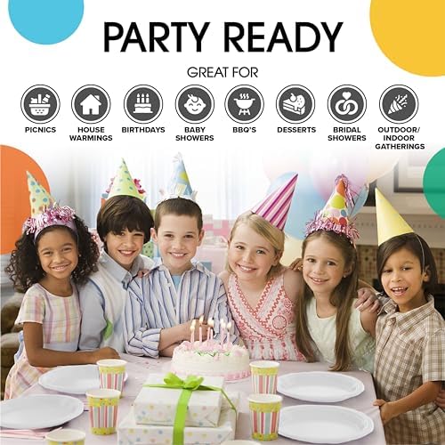 7 in. White Plastic Plates | 50 Count