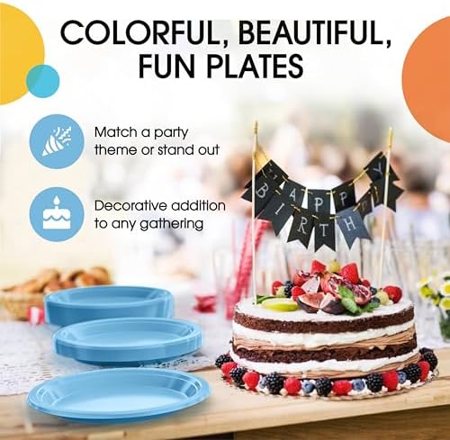 10 in. Light Blue Plastic Plates | 50 Count
