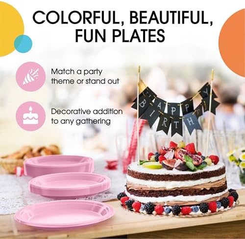 10 in. Pink Plastic Plates | 50 Count
