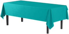 Aqua Blue Plastic Table Covers | 6 Pack | 54 in. x 108 in.