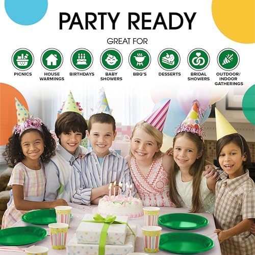10 in. Emerald Green Plastic Plates | 50 Count
