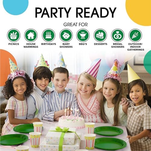 7 in. Emerald Green Plastic Plates | 50 Count