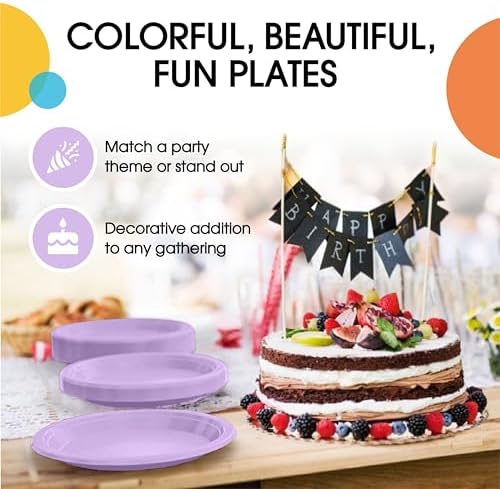 7 in. Lavender Plastic Plates | 50 Count