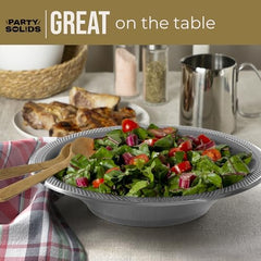 12 Oz. Silver Plastic Bowls | 50 Count
