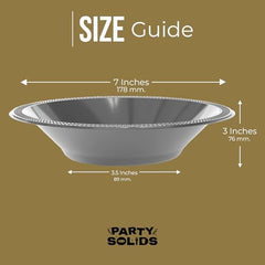 12 Oz. Silver Plastic Bowls | 50 Count