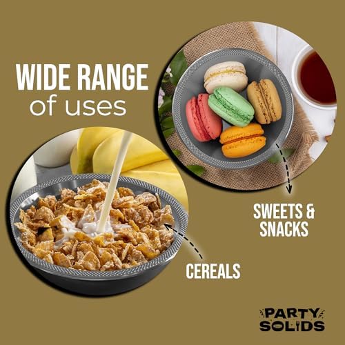 12 Oz. Silver Plastic Bowls | 50 Count