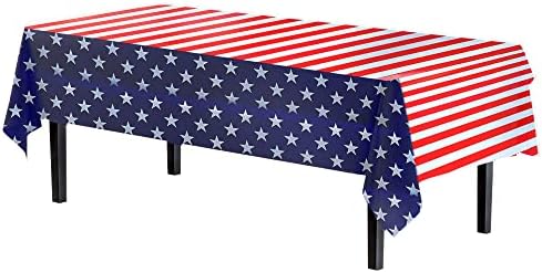 Patriotic Plastic Table Covers | 12 Pack | 54 in. x 108 in.