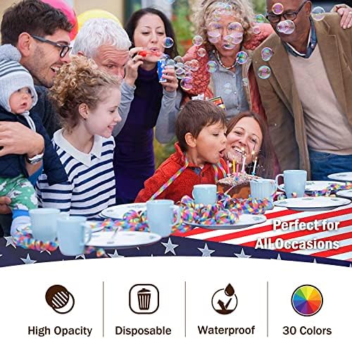 Patriotic Plastic Table Covers | 12 Pack | 54 in. x 108 in.
