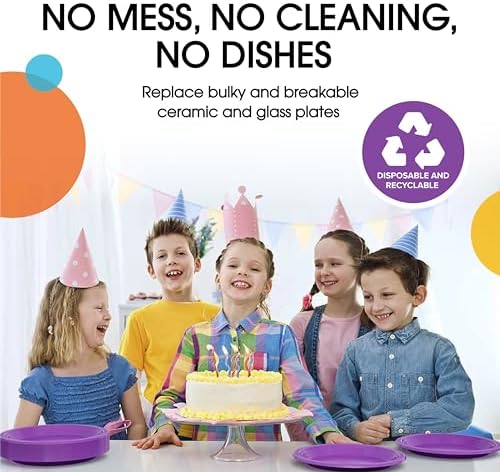 10 in. Purple Plastic Plates | 50 Count