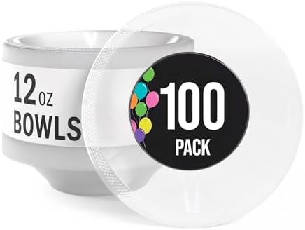 12 Oz. Clear Plastic Bowls | 100 Count
