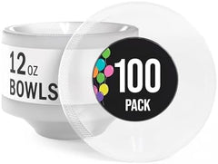 12 Oz. Clear Plastic Bowls | 100 Count