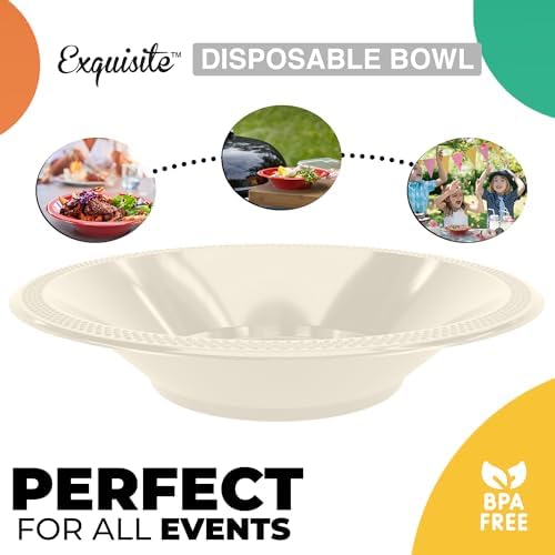 12 Oz. Ivory Plastic Bowls | 100 Count