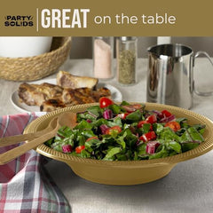 12 Oz. Gold Plastic Bowls | 100 Count