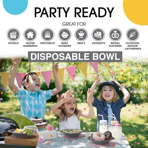 12 Oz. Silver Plastic Bowls | 100 Count
