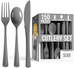 Silver Cutlery Combo Set | 50 Forks 50 Spoons And 50 Knives | 7.5 in.