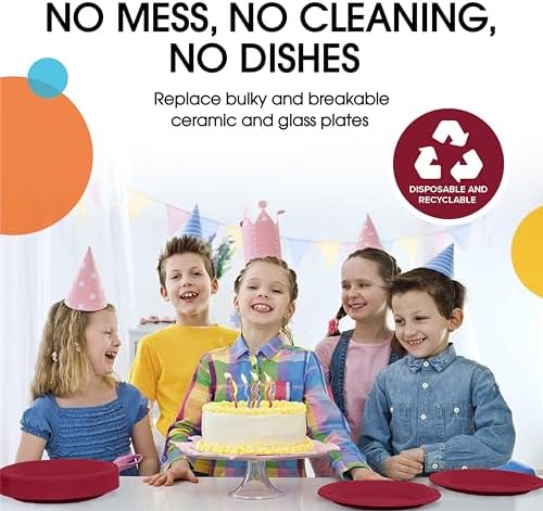 7 in. Burgundy Plastic Plates | 50 Count