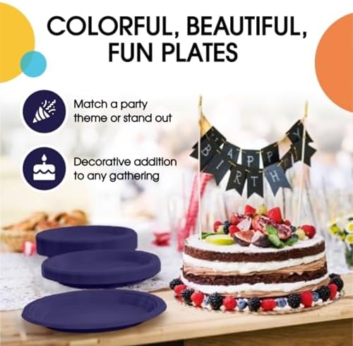 7 in. Navy Plastic Plates | 50 Count