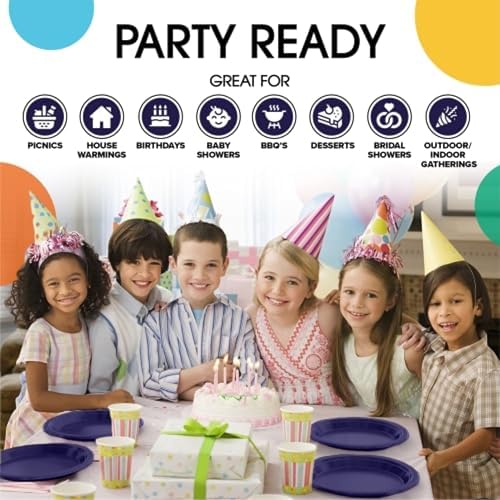 7 in. Navy Plastic Plates | 50 Count