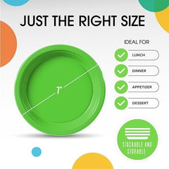 7 in. Lime Green Plastic Plates | 50 Count