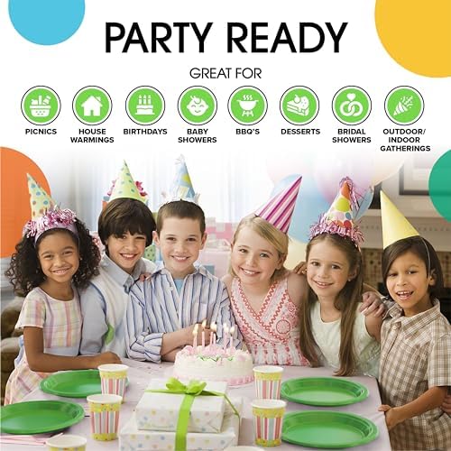 7 in. Lime Green Plastic Plates | 50 Count
