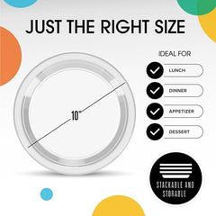 10 in. Clear Plastic Plates | 50 Count