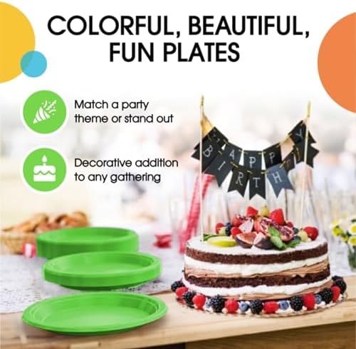 9 in. Lime Green Plastic Plates | 50 Count