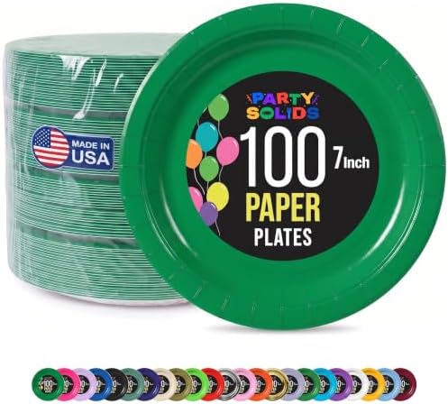 7 in. Emerald Green Paper Plates | 100 Count