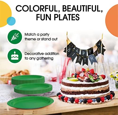 7 in. Emerald Green Paper Plates | 100 Count