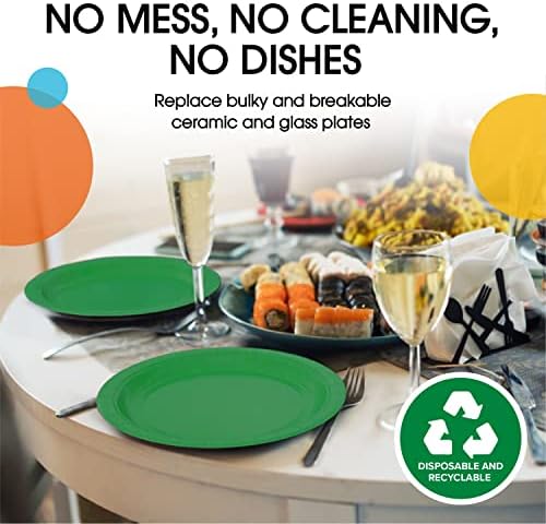 7 in. Emerald Green Paper Plates | 100 Count