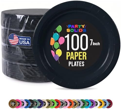 7 in. Black Paper Plates | 100 Count