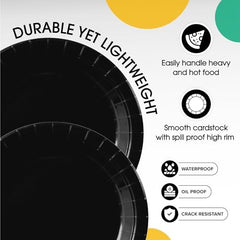 7 in. Black Paper Plates | 100 Count