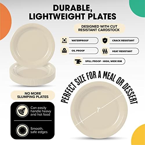7 in. Ivory Paper Plates | 100 Count