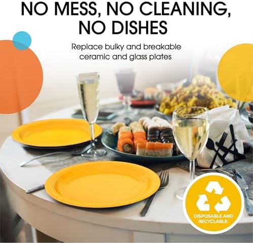 7 in. Yellow Paper Plates | 100 Count