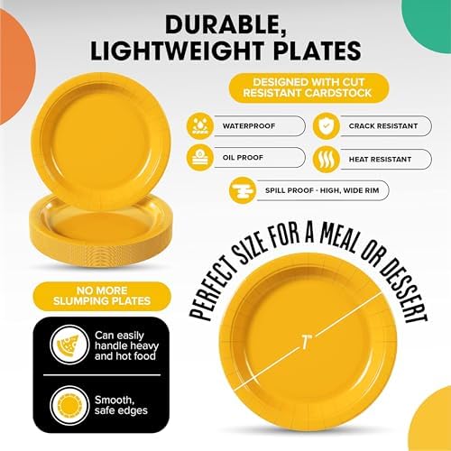 7 in. Yellow Paper Plates | 100 Count
