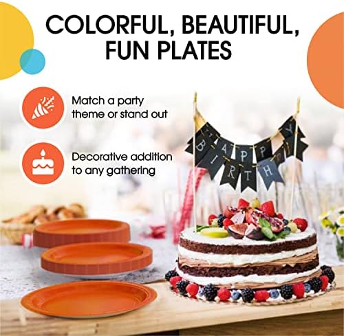 7 in. Orange Paper Plates | 100 Count