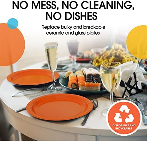 7 in. Orange Paper Plates | 100 Count