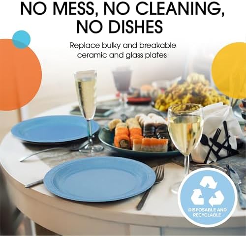 7 in. Light Blue Paper Plates | 100 Count