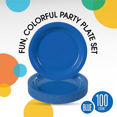 7 in. Dark Blue Paper Plates | 100 Count